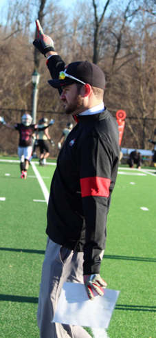 Head Coach James Grega during 2019 NCFA title game